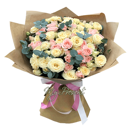 Букет из кустовых роз - нежность, которую хочется дарить